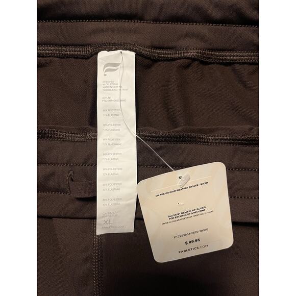 Fabletics Womens On-The-Go Cold Weather Jogger Brown High Rise Pant XL Short NWT - Picture 8 of 13